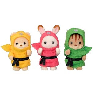 Sylvanian Families日本森林家族 人物配件 三色忍者寶寶組(粉 黃 綠三色忍者寶寶) 家家酒玩具