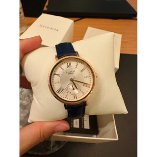 Casio sheen 卡西歐玫瑰金x藍 氣質女錶 SHE-3066PGL-7A