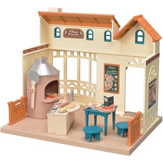Sylvanian Families<日本森林家族>鄉村披薩屋(披薩屋 窯烤爐 配件*21 工作檯)家家酒玩具
