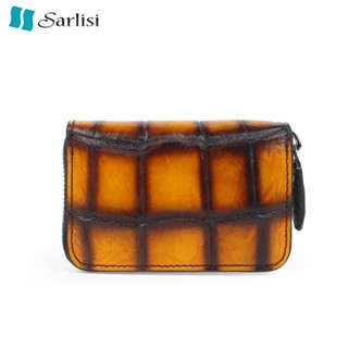 【臺灣出貨】【Sarlisi 】夏麗絲泰國正品真皮錢包證件包男款高檔拉鏈卡包鱷魚皮卡片包
