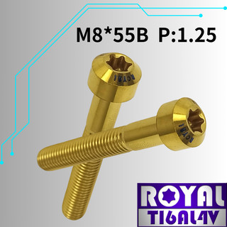 【瘋螺絲】ROYAL 鈦合金螺絲★ M8*55B P:1.25 錐形螺絲★64鈦/鈦合金螺絲★ 出貨附發票 ★土豪金