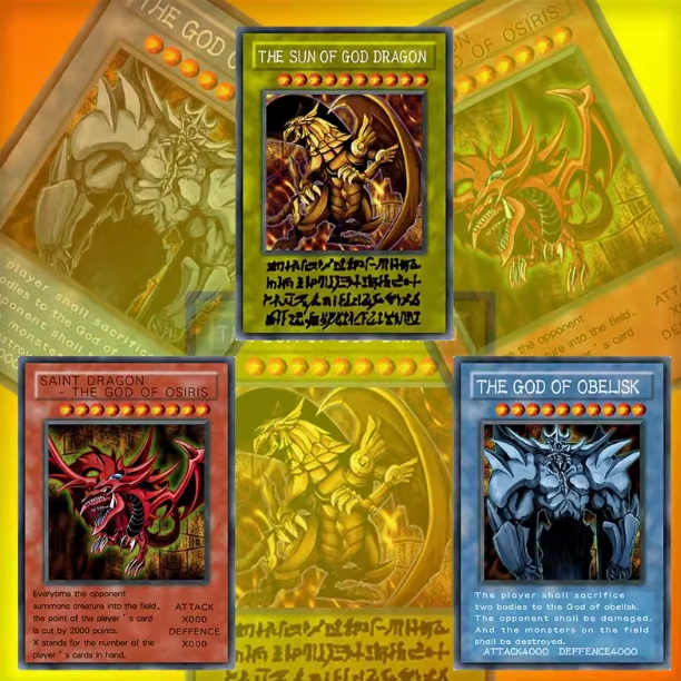 遊戲王卡片 動漫還原遊戲王卡牌 三幻神卡片 傳說之龍無名龍動漫原創遊戲卡