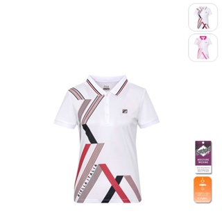 【FILA】女性 抗UV 吸濕排汗 運動POLO衫-白色 5POX-5006-WT