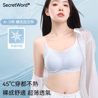 SecretWorld大碼涼感軟支撐無痕美背冰絲內衣 涼感內衣 大碼內衣 無痕內衣 運動無鋼圈內衣 固定杯防下垂運動內衣