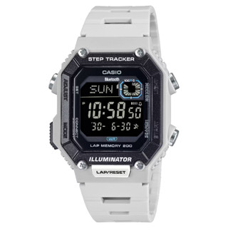 CASIO 卡西歐WS-B1000-8BV 簡約運動藍芽計步器腕錶 白色 41.3 mm