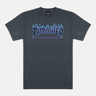 Thrasher Flame Logo - Dark Heather T恤 #4