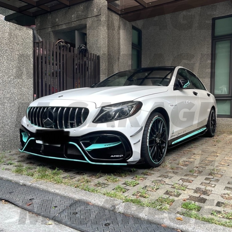 【M.GARAGE】Benz W205 C300 C63 Coupe IMP 半碳 碳纖維 前保桿 前下巴 改裝 套件