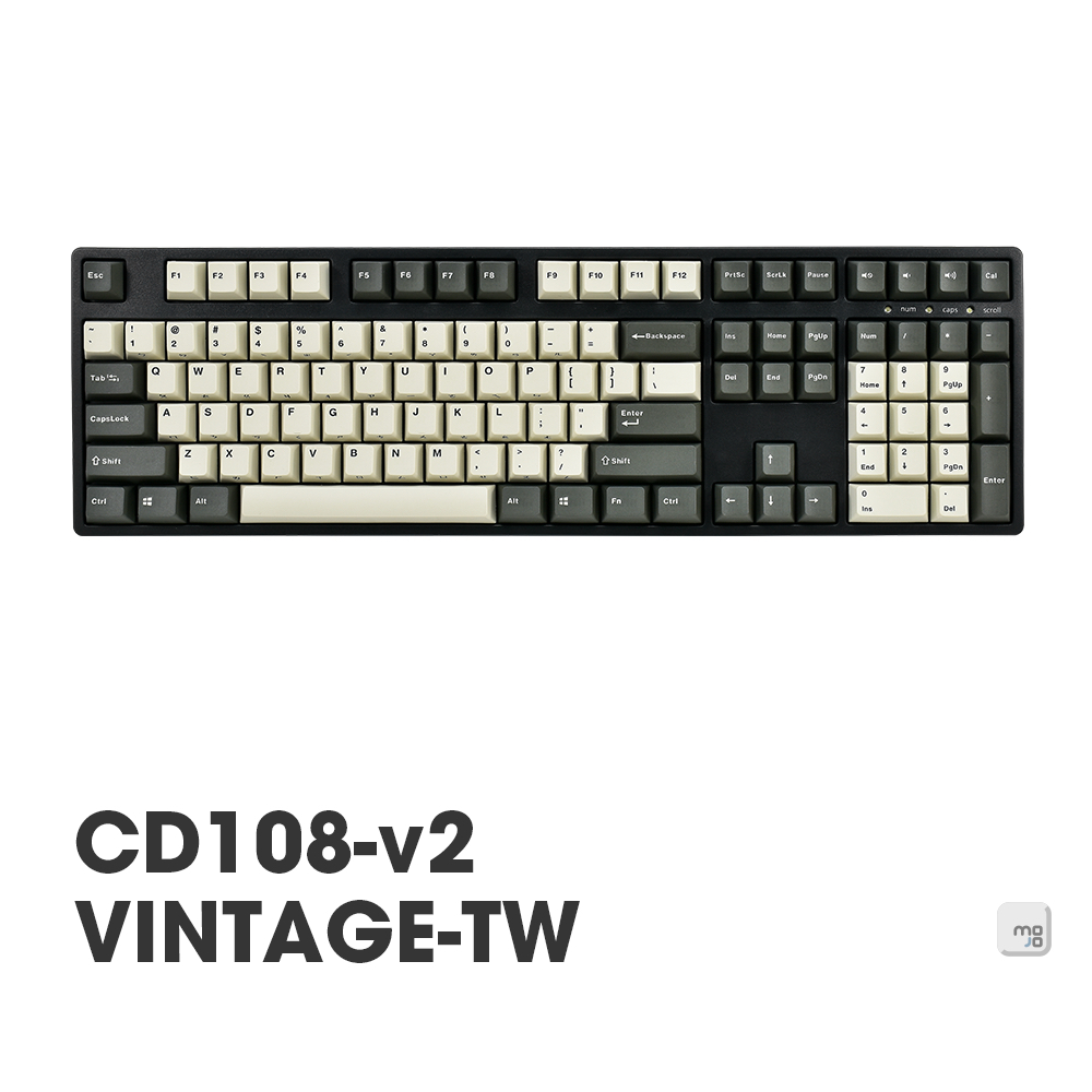 IKBC CD108 機械鍵盤 Vintage 復古 PBT 二色鍵帽 (中/側印)