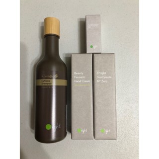 O'right 歐萊德 源木牙膏 100ml 咖啡因洗髮精 250ml 綠茶護手霜 100ml 酒釀護手霜 40ml