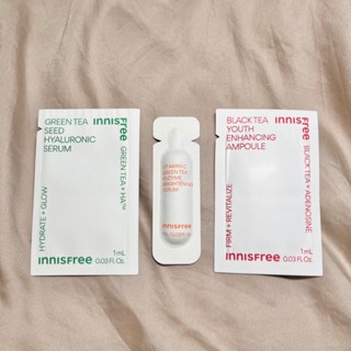 栗子美妝🌰｜innisfree 悅詩風吟 綠茶籽玻尿酸保濕精華 1ml 紅茶極效修護安瓶 維他命C淨亮精華 中文標試用包