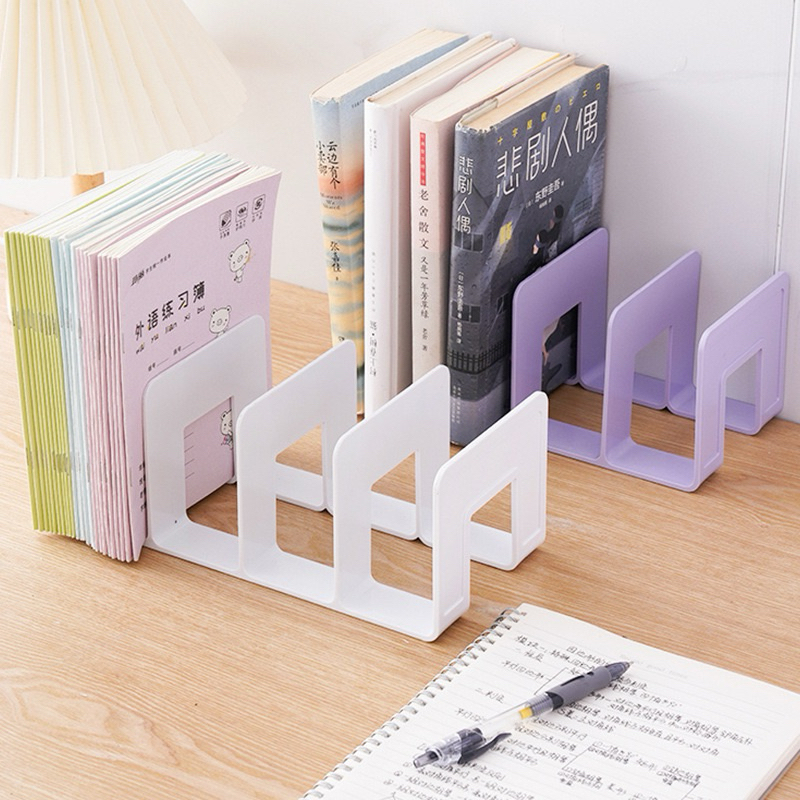 綸綸 書立閱讀架書立架桌面收納置物架 桌上型書架桌上型收納書架（速出貨）加厚四聯書夾固定書本擋板分類欄