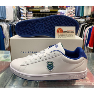 免運 黃蜂體育 K-SWISS 男鞋 皮質 休閒鞋 COURT SHIELD 盾牌 白/寶藍 06599159