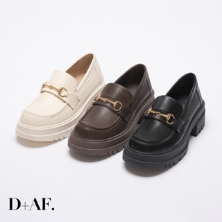 D+AF 樂福鞋 包鞋 皮鞋女 [女主風範鬆糕厚底馬銜釦樂福鞋] 樂福鞋女 3色 35-43號 大尺碼