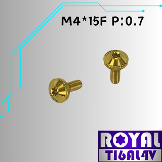 【瘋螺絲】ROYAL 鈦合金螺絲★ M4*15F P:0.7 飛碟頭螺絲★64鈦/鈦合金螺絲★出貨附發票★土豪金