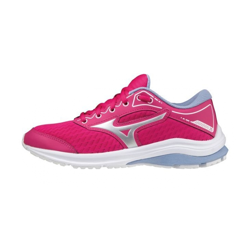 Mizuno 【零碼】美津濃 大童 運動鞋 WAVE RIDER 25 JR 休閒 彈性 桃紅 K1GC213305