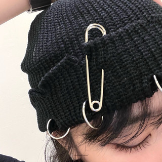 SAUVAGES pin knitted beanie 針織毛帽