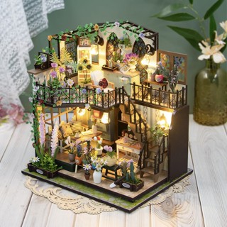 DIY小屋 木製微型房屋 達西花房 袖珍屋 模型屋 生日禮物 微縮模型