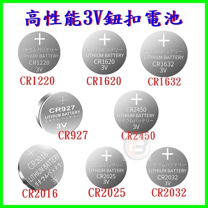 鈕扣電池 3V水銀鋰電池CR2032 2016 2025 適用車用搖控器 計算機 鬧鐘 玩具 體重機 胎壓計 手錶 相機