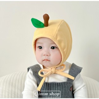 【Qimm shop】黃粉雙色✰新生兒可愛樹葉男女寶寶護耳帽 0-1歲超萌胎帽 春秋季純棉嬰兒帽子 新生兒帽寶寶帽