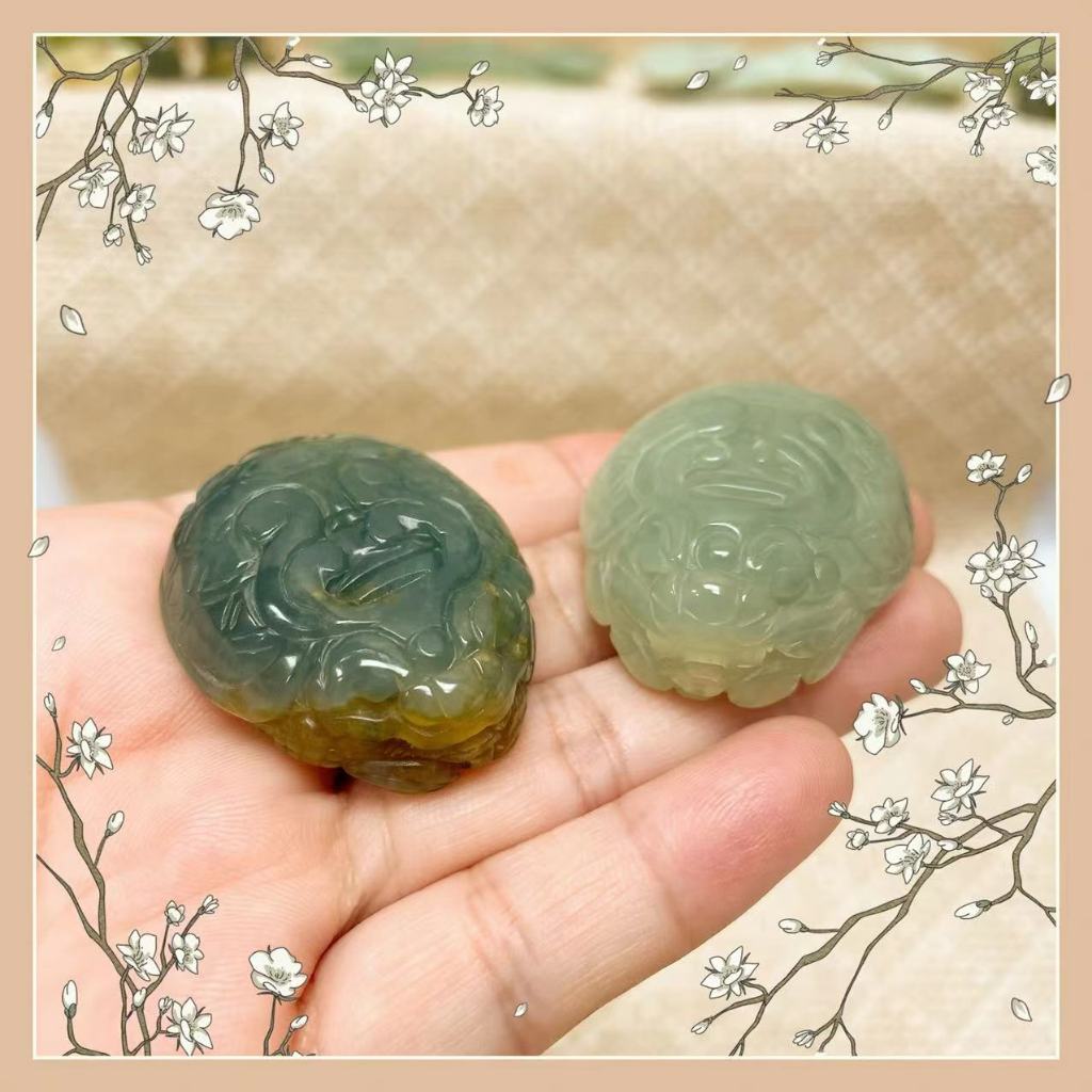 岫玉  藍水 龍龜 項鍊