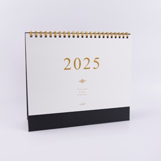 conifer綠的事務 2025年25K簡約典雅橫式桌曆-雅黑金