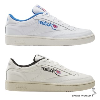 Reebok 休閒鞋 男鞋 皮革 Club C 85 白藍/米黑【運動世界】100074476/100074477