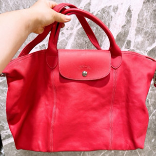 《LongChamp》 Le Pliage Cuir 小羊皮兩用旅行袋