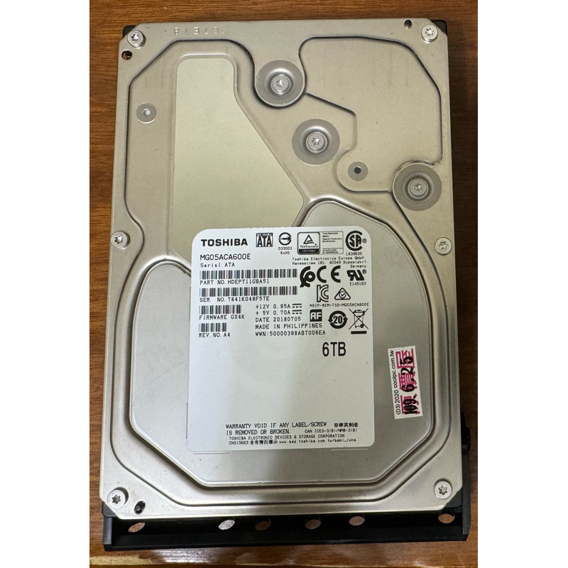 Toshiba 企業碟6TB MG05ACA600E