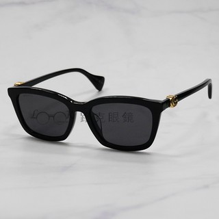 【LOOK路克眼鏡】Gucci 太陽眼鏡 黑色 方框 雙G GG1596SK 001