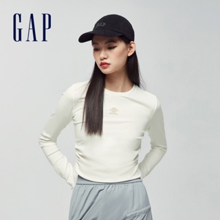 Gap 女裝 Logo圓領長袖T恤 女友T系列-白色(889914)