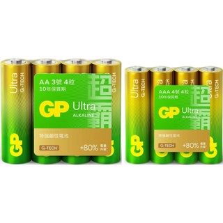 GP超霸 Ultra特強鹼性電池 (3號AA/4號AAA)