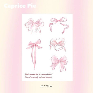 【UC】Caprice Pie x 小熊派對粉紅蝴蝶結防水紋身貼