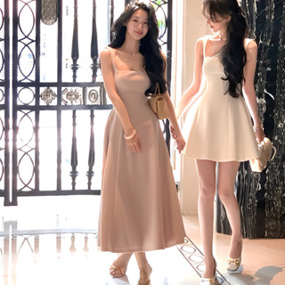 ᴅᴏɴᴛ sʟᴇᴇᴘ🧚🏻‍♀️現貨🏷 歐美大牌高階法式收腰大裙襬連身裙 長短款 無胸墊 派對洋裝 生日禮服裙