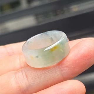 嗨，寶貝銀飾珠寶* 緬甸玉A貨 ☆保證A貨 意境 冰種 三彩 飄黃翡 飄花翡翠戒指 戒圈☆寬版