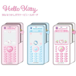 凱蒂貓 90s懷舊風手機造型 防潑水收納袋 筆袋 日本正版 果凍包 三麗鷗 SANRIO HELLOKITTY
