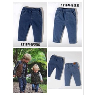 **Abu kids**【KZ231218】秋冬現貨~epk貼標彈性針織牛仔褲寶寶長褲 9M~110cm