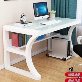 臥室桌子 桌子 電腦桌 辦公桌 工作臺 書桌 學習桌 電腦臺式桌簡約現代辦公桌 家用臥室電競桌鋼化玻璃學生寫字臺書桌