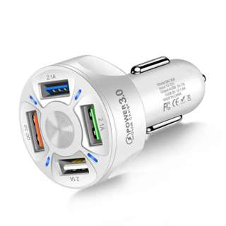 s1317~四合一汽車充電器 多功能12V通用雙USB車充 車載手機充電器3.1a，充電測溫，測充電電流，測電瓶電壓