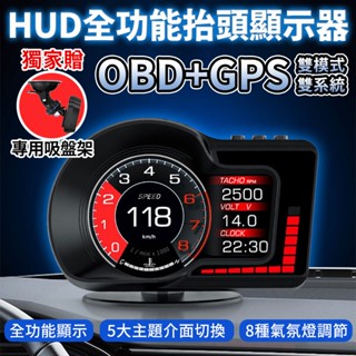 2024最新款 F15 HUD全功能液晶抬頭顯示器OBD2+GPS+加速測試 平視顯示器 氣氛燈 超速提醒