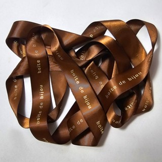 珠寶盒法式點心坊 boite a bijoux 燙金 文字 咖啡色 緞帶 禮物 包裝 裝飾 綁帶 手工藝 ♥ 現貨 ♥