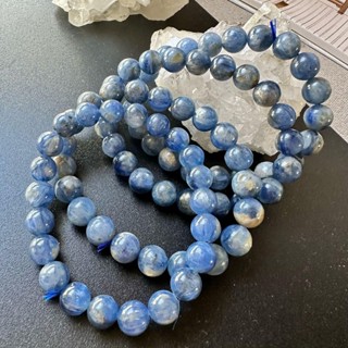 能量礦石-自帶光 天然色帶 無燒 藍晶石 【9/10mm+】(單圈)圓珠ღ手珠手鍊DIY串珠隔珠項鍊• 點點水晶