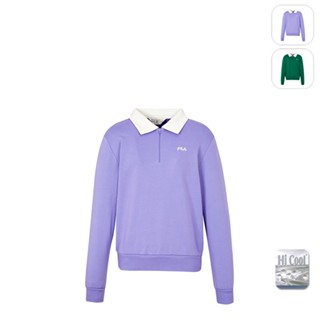 【FILA】男性 吸濕排汗 長袖 運動PLOL衫-紫色 1POX-5725-PL