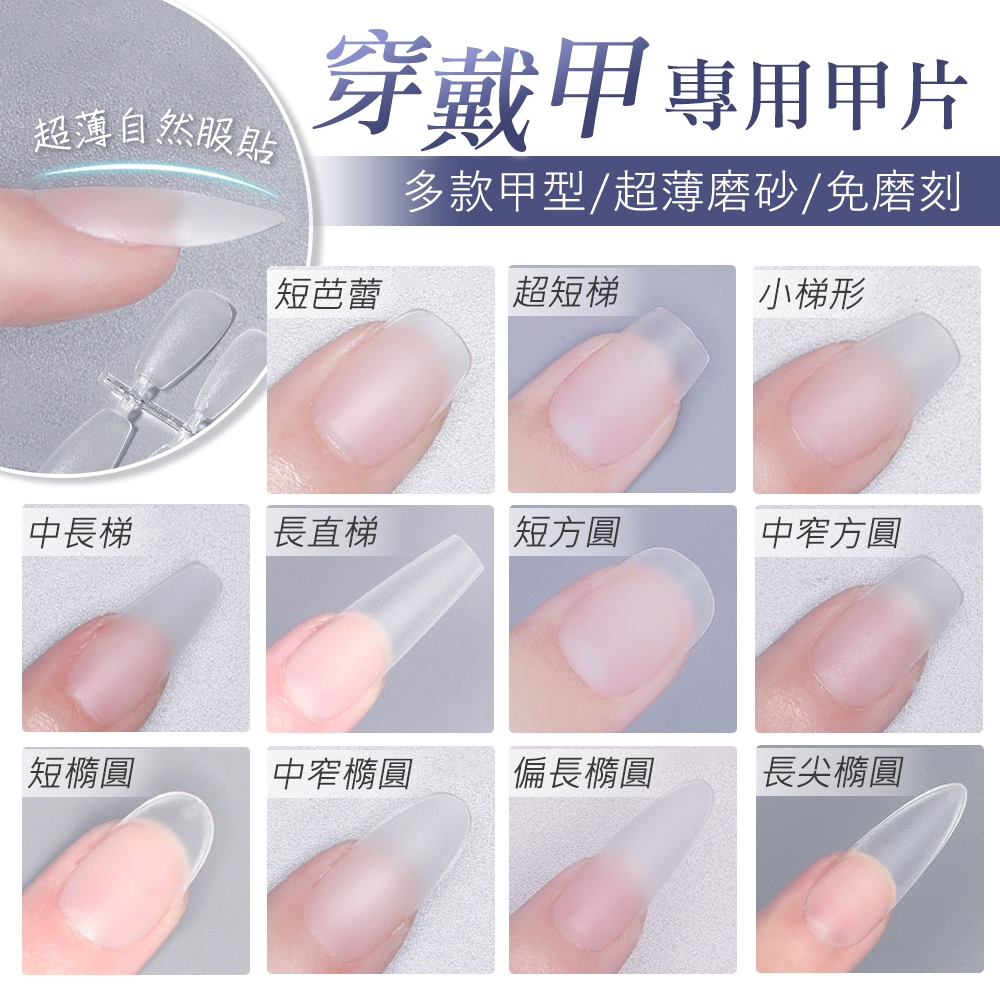 免刻磨 穿戴甲 (0.1mm超薄) 韌性強 折無痕 甲片 雙面磨砂  (含兒童款/腳款) (多款甲型) 假指甲 M-41