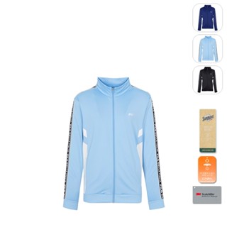 【FILA】男性 抗UV 吸濕排汗 運動針織外套-藍色 1JKX-5304-BU