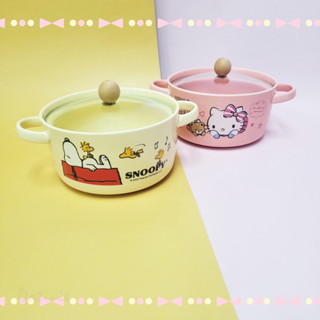 Hello kitty/史努比卡通陶瓷雙耳湯碗-正版授權