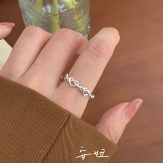 安妞ツ實拍現貨 愛心鏤空戒指 蝴蝶餅🥨 戒指女生 愛心戒指 純銀戒指 食指戒 開口戒指 銀戒指 可調式戒指 送女友 戒指