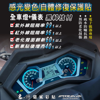 【惡鯊】Maxsym400-400 (2021-2022)儀表 感光變色犀牛皮 自體修復保護貼膜 藍盾