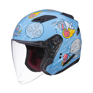 SOL SO7E SO-7E 鯊魚先生 銀河藍 半罩 3/4罩 內藏墨鏡 排齒釦 雙層鏡 加長鏡片 安全帽