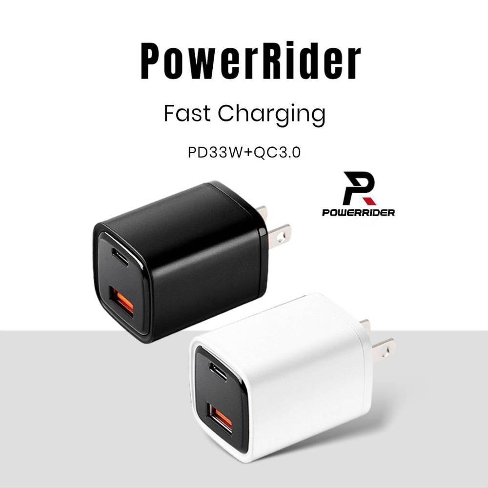 電源供應器 PowerRider PD35CA PD QC3.0 雙孔充電 33W數位顯示 充電看得見 台灣BSMI通過
