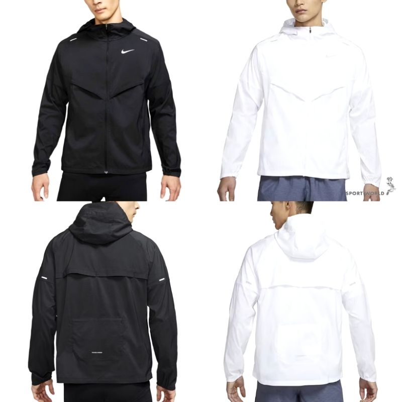 [55折出清] NIKE 慢跑 UV 反光LOGO 黑 防潑水 連帽外套 男生 CZ9071-010